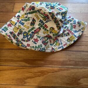 Vintage YR Smokey Bear Bucket Hat Roll Up Graphic Retro Outdoor USA
